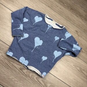 Appaman Kids Sweatshirt Drip Heart Graphic Raw Edge Blue 5